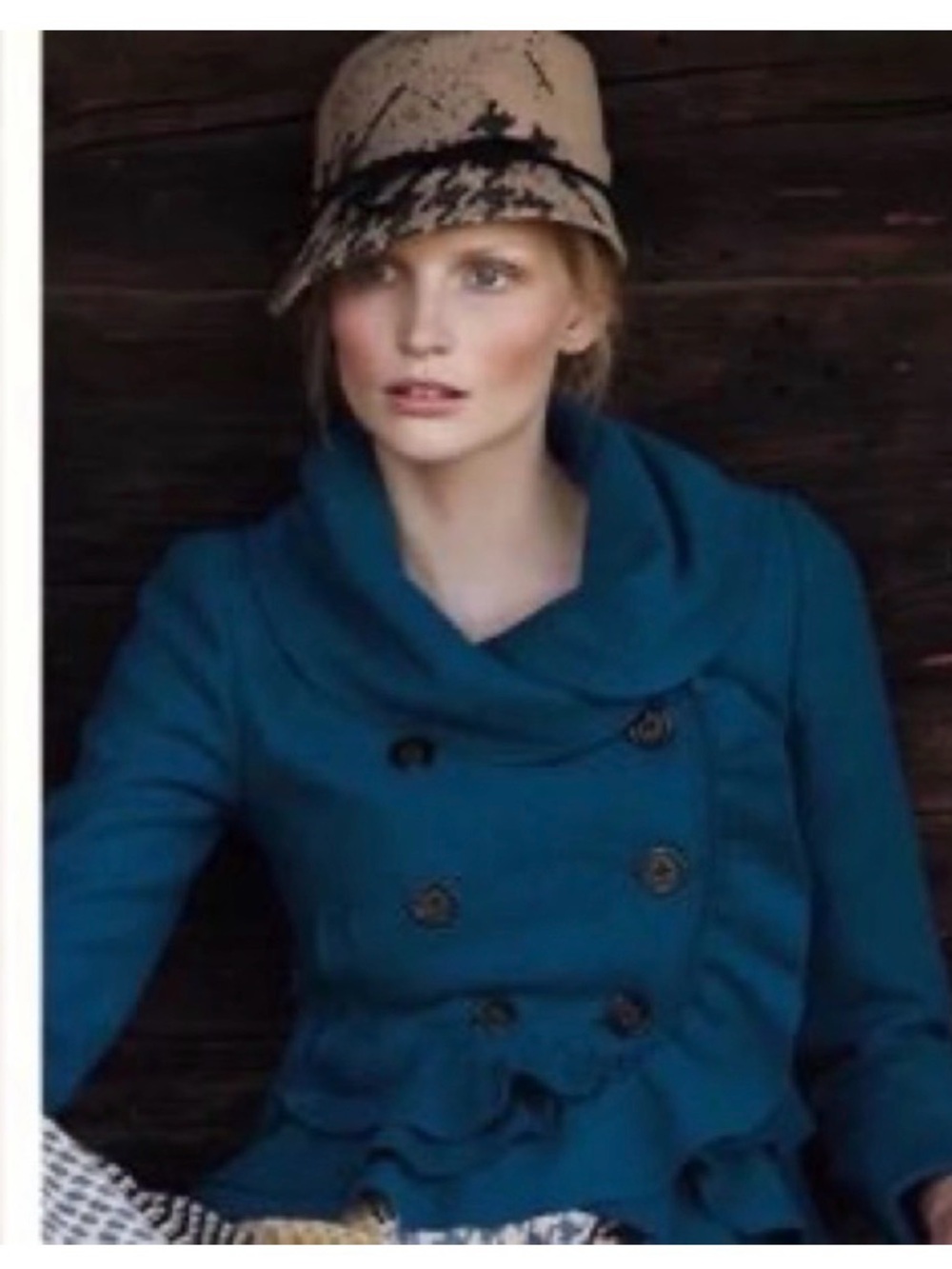 Anthropologie Elevenses Frilled Echelon’s Peacoat